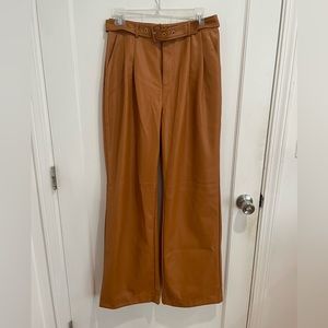 7 for All Mankind Faux Leather Hi Rise Wide Leg Belted Pants